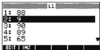 HP 39gs - Insertion d'un élément dans une liste - 4