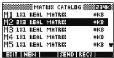 HP 39gs - Creation d'une matrice dans le catalogue de matrices - 2