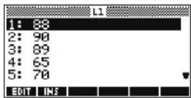 HP 39gs - Modification d'une liste - 2