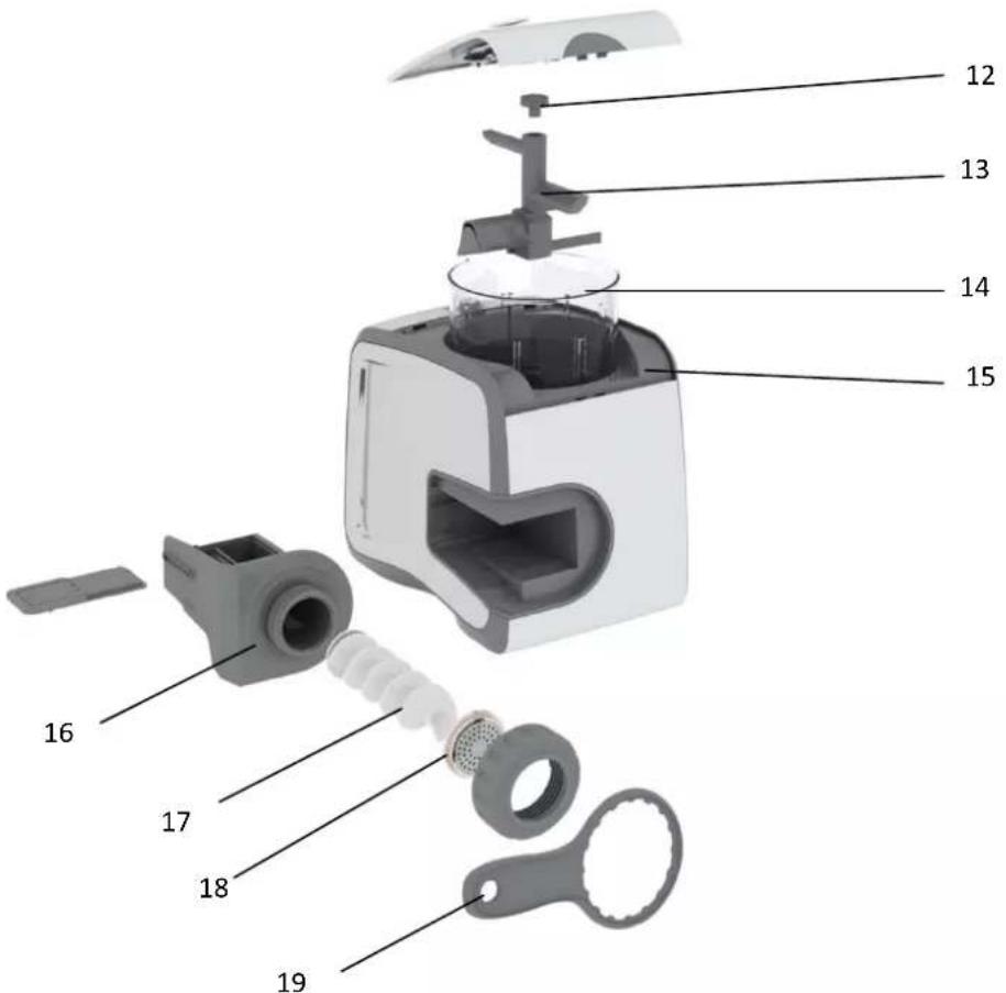 TREBS PastaGusto Pro 99223 - Description des composants de cette machine à pate : - 3