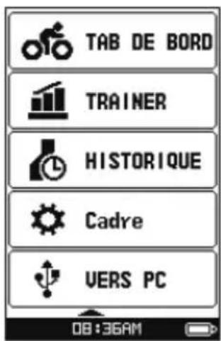 MIO Cyclo 105 - Menu principal - 1