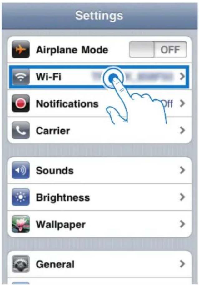 PHILIPS Fidelio AD7050W - Sélectionnez Paramètres->Wi-Fi sur votre iPod touch/iPhone/iPad. - 1