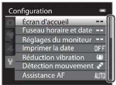 NIKON Coolpix S9300 - Lorsque le menu contient deux pages ou plus - 1