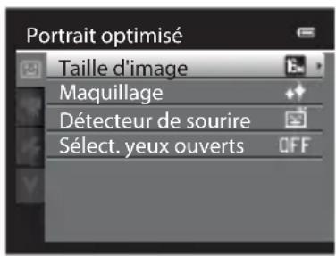 NIKON Coolpix S9300 - Options disponibles dans le menu Portrait optimisé - 1