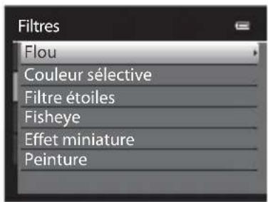 NIKON Coolpix S9300 - Appuyez sur la commande  ou  du selectiveur multidirectionnel pour selectionner le filtrer et appuyez sur OK. - 1