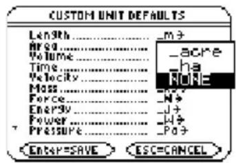 TEXAS INSTRUMENTS TI89 - Choix de la valeur par défaut NONEChoix de la valeur par défaut NONE - 1