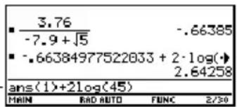 TEXAS INSTRUMENTS TI89 - Si vous appuyez sur : Affichage - 1