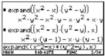 TEXAS INSTRUMENTS TI89 - Recherche de développements partiels Recherche de développements parti - 1