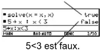 TEXAS INSTRUMENTS TI89 - true (vrai), false (faux) true (vrai), false (faux) - 1