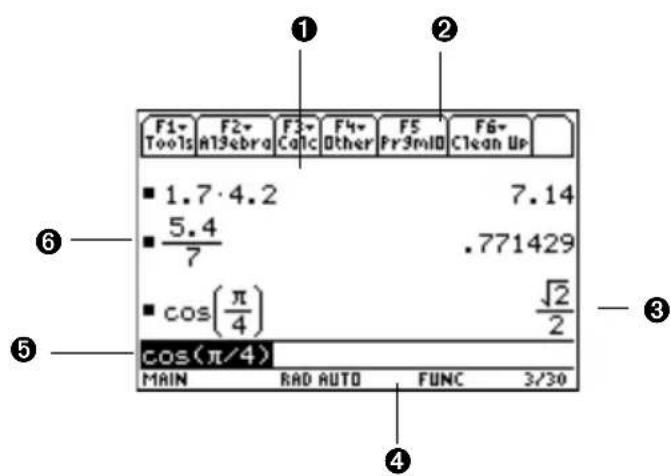 TEXAS INSTRUMENTS TI89 - Écran Home (Calc) de la calculatriceÉcran Home (Calc - 1