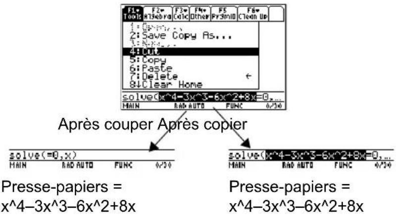 TEXAS INSTRUMENTS TI89 - Copie d'informations dans le presse-papiersCopie d'informations dans le pr - 1