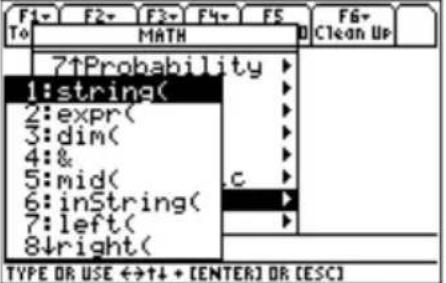 TEXAS INSTRUMENTS TI89 - Sélection des options de sous-menu Sélection des options de sous-menu - 3