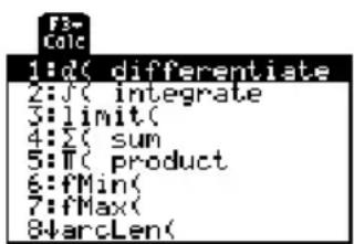 TEXAS INSTRUMENTS TI89 - Menu CalcMenu Calc - 1