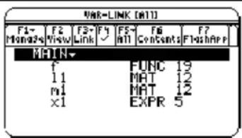 TEXAS INSTRUMENTS TI89 - Affichez l'écran VAR-LINK. - 1