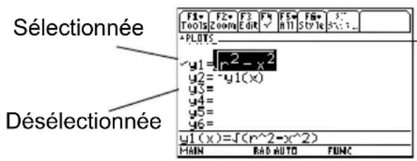 TEXAS INSTRUMENTS TI89 - Sélection ou désélection des fonctions Sélection ou désélection des fonctie - 1