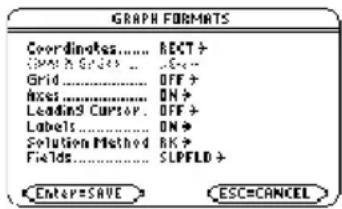 TEXAS INSTRUMENTS TI89 - Définition des formats graphiques Définition des formats graphiques - 8