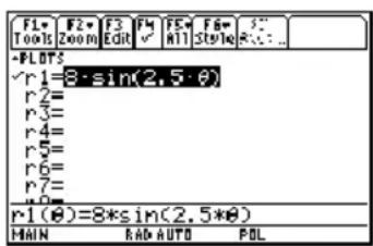 TEXAS INSTRUMENTS TI89 - Représentation graphique des courbes en coordonnées polairesReprésenta - 2