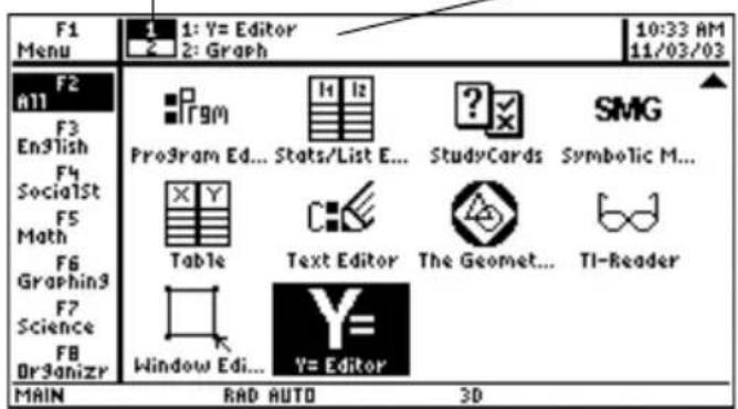 TEXAS INSTRUMENTS TI89 - Ouverture d'Apps et partage d'écran Ouverture d'Apps et partage d'écran - 3
