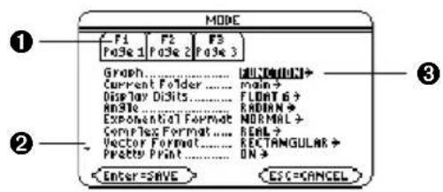 TEXAS INSTRUMENTS TI89 - Vérification des réglages de modesVérification des réglages de modes - 1