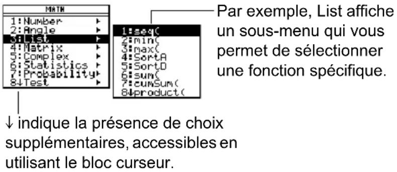 TEXAS INSTRUMENTS TI89 - Options suivies de ▶(Étouementus)(Sleus-menus) - 1