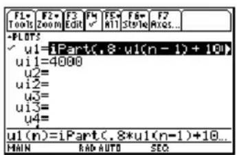 TEXAS INSTRUMENTS TI89 - Représentation graphique des suitesReprésentation graphique des suites - 2