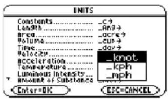 TEXAS INSTRUMENTS TI89 - Combinaison de plusieurs unitésCombinaison de plusieurs unités - 1