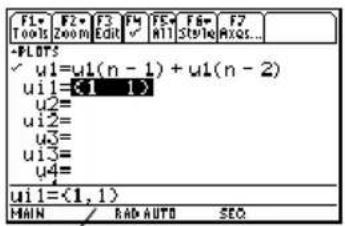 TEXAS INSTRUMENTS TI89 - Exemple : Suite de FibonacciExemple : Suite de Fibonacci - 1