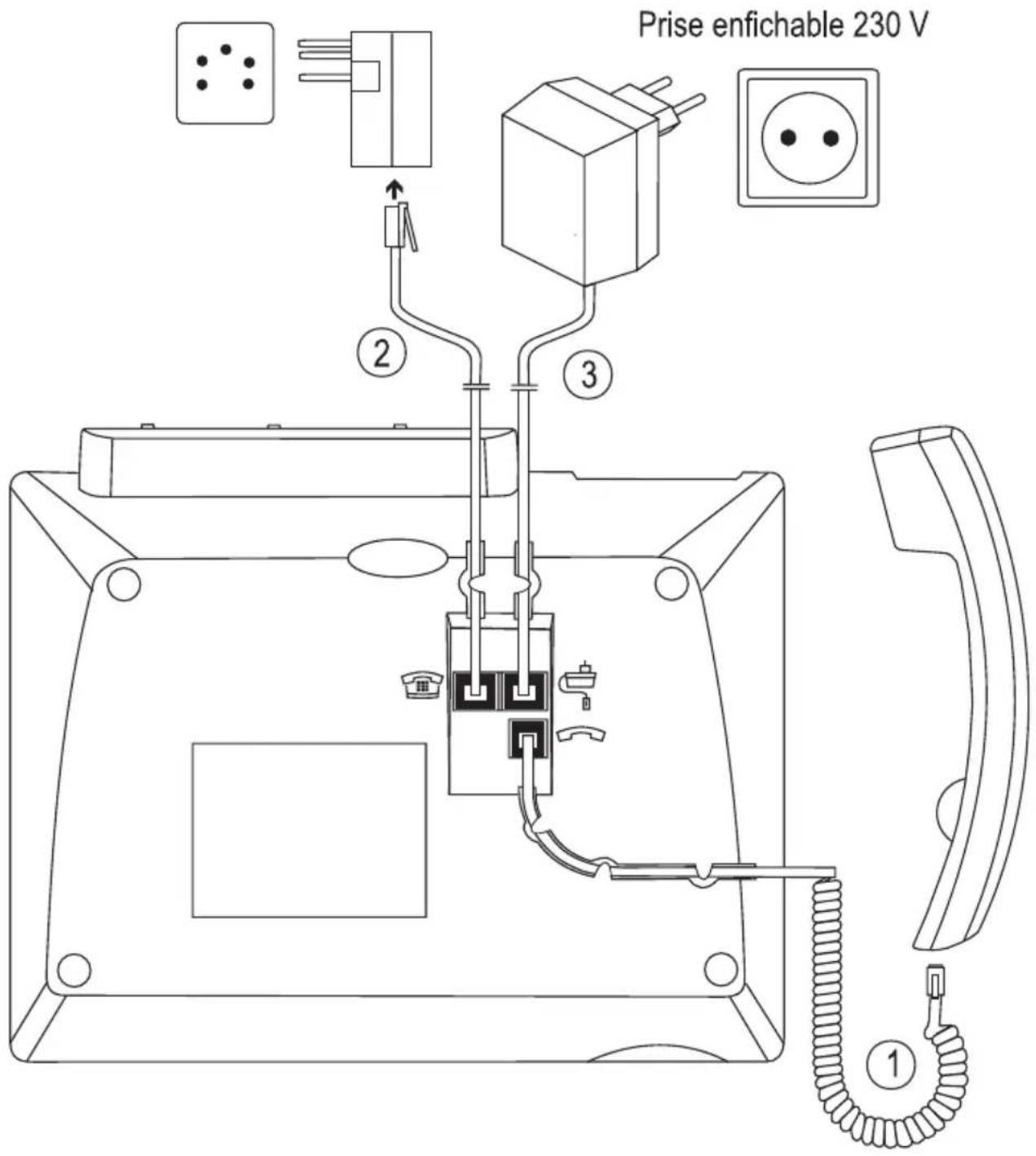 TIPTEL ErgoVoice A2 - Brancher le téléphone - 1