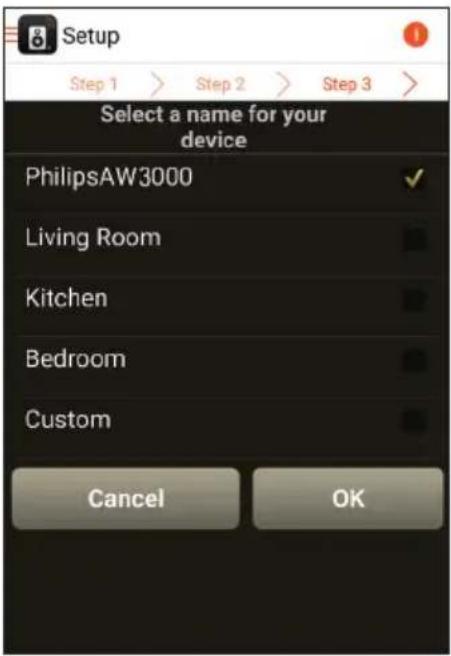 PHILIPS Fidelio AW3000 - Option 2 : configuration par l'intermédiaire d'un routeur Wi-Fi autre que WPS et d'un appareil Android - 7