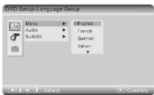 SALORA DVP7028DVBT - Réglage langue - 1