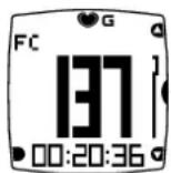 POLAR FT60 - Données affichées pendant la séance d'entraînement - 1