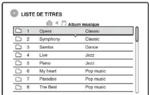 LISTE DE TITRES Album musique 1 Opera Classic 2 Symphony Classic 3 Samba Dance 4 Live Jazz 5 Piano Jazz 6 My heart Pop music 7 Paradise Pop music 8 The Best Pop music