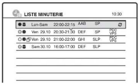LISTE MINUTERIE 10:30 Lun-Sam 22:00-22:15 AAB SP Ven 29.10 20:30-21:30 DEF SP PDC VPS Ven 29.10 21:00-22:00 GHI SLP PDC VPS Sam 30.10 16:00-17:00 DEF SLP