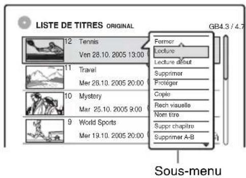 LISTE DE TITRES ORIGINAL 12 Tennis Ven 28.10. 2005 13:00 11 Travel Mer 26.10. 2005 20:00 10 Mystery Mar. 25.10. 2005 9:00 9 World Sports Mer 19.10. 2005 20:00 Former Lecture Lecture début Supprimer Protéger Copie Rech visuelle Nom titre Suppr chapitre Supprimer A-B Sous-menu