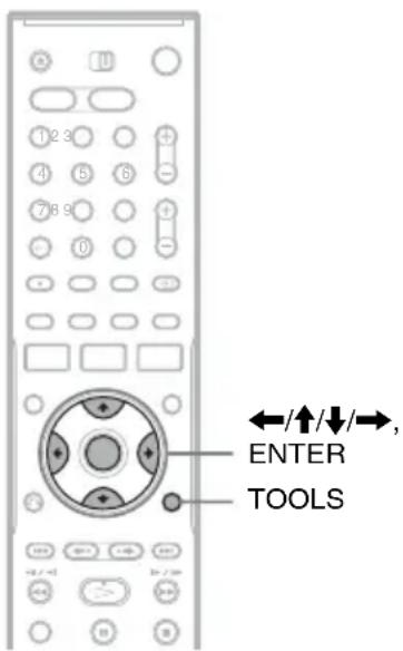 1 2 3 4 5 6 7 8 9 0 ←/↑/↓/→, ENTER TOOLS