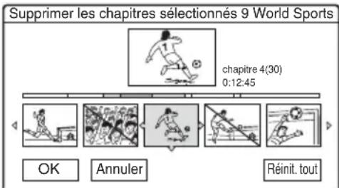 Supprimer les chapitres sélectionnés 9 World Sports chapitre 4(30) 0:12:45 OK Annuler Réinit. tout