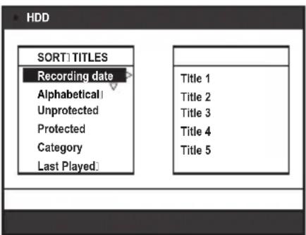 SONY RDRHX717 - Définition de l'ordre d'affichage des titres - 1