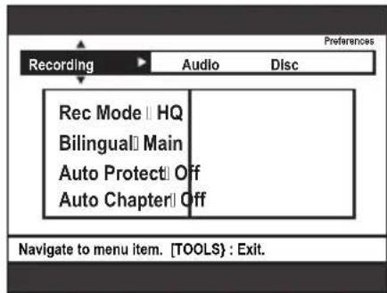 SONY RDRHX717 - Paramètres d'enregistrement par défaut - 3