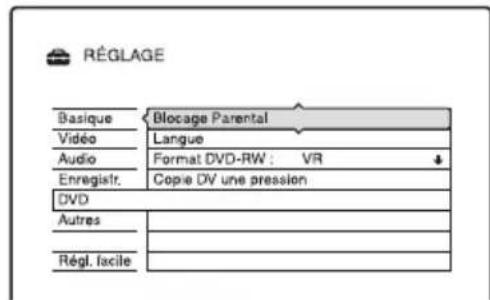 SONY RDRHX720 - Réglages disque (DVD) - 1