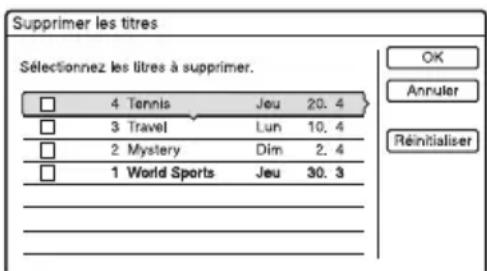 SONY RDRHX720 - Appuyez sur OPTIONS pour sélectionner « Supprimer titres », puis appuyez sur ENTER. - 1