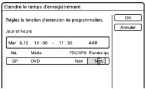 SONY RDRHX720 - Pour prolonger la durée d'enregistrement pendant un enregistrement - 1