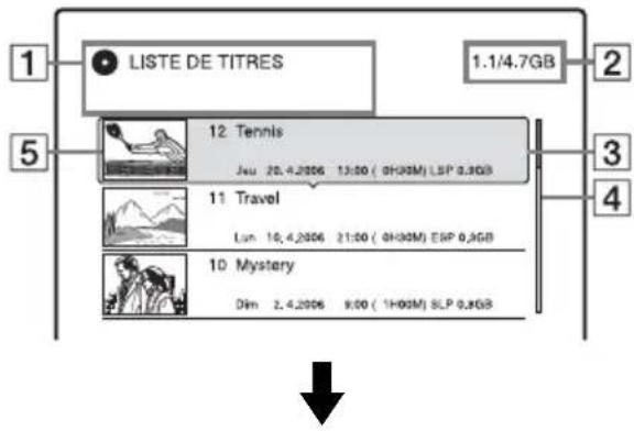 SONY RDRHX720 - Appuyez sur TITLE LIST. - 1