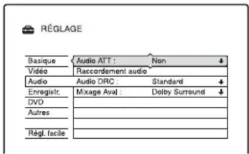 SONY RDRHX720 - Réglages audio (Audio) - 1