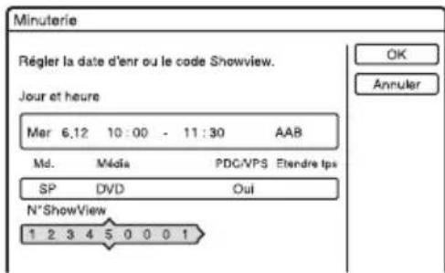 SONY RDRHX722 - Appuyez sur les touches numériques pour saisir le numéro de programmation ShowView, puis appuyez sur ENTER. - 1
