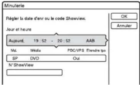 SONY RDRHX722 - Programmation manuelle d'un enregistrement (Standard) - 2