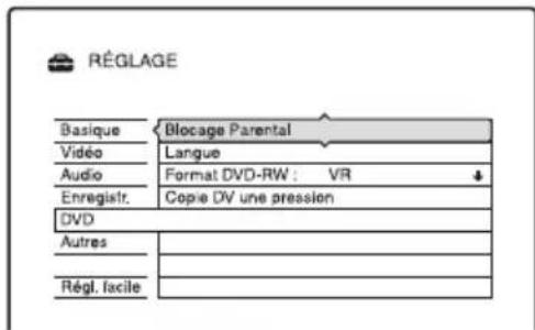SONY RDRHX722 - Réglages disque (DVD) - 1