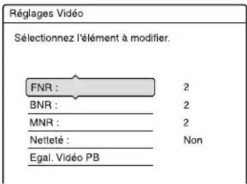 SONY RDRHX725 - Appuyez sur OPTIONS pendant la lecture pour sélectionner « Réglages Vidéo », puis appuyez sur ENTER. - 1