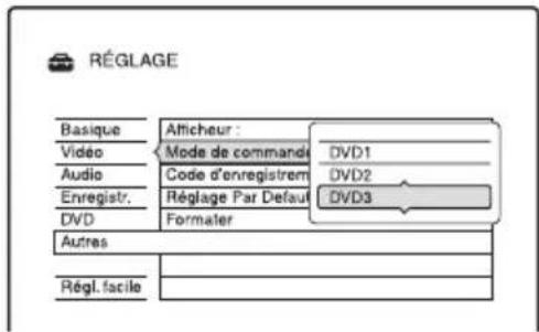 SONY RDRHX725 - Sélectionnez « Mode de commande », puis appuyez sur ENTER. - 1