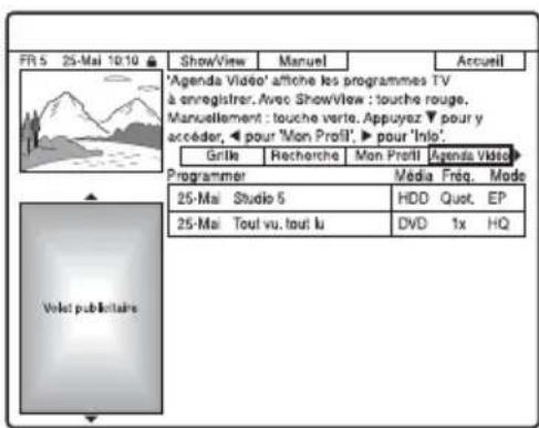 SONY RDRHX725 - Avec le système GUIDE Plus+ désactivé, appuyez sur SCHEDULE. - 1