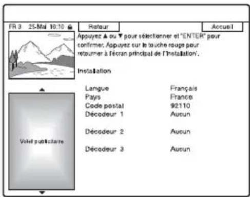 SONY RDRHX725 - Modification des paramètres de base GUIDE Plus+ - 1
